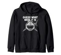 Guess What Week It Is Vintage Shark Lover Shark Meme Sudadera con Capucha