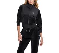 GUESS Women's Eco Couture Full Zip Sweatshirt, Jet Black, Small