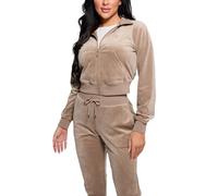 GUESS Women's Eco Couture Full Zip Sweatshirt, Praline