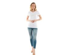 GUESS Women's Eco Short Sleeve Crew Neck Sangallo tee, Pure White