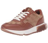 GUESS Women's Melany Sneaker, Medium Brown Logo Multi, 11