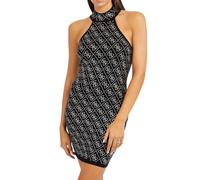 GUESS Women's Sleeveless Celeste Quattro G Tank Dress, Jet Black, Large