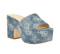 GUESS Yapplea, Sandalia con talón Mujer, Logo Azul Vaquero, 37 EU