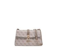 GUESS Zamira Convertible Xbody Flap Bag Dark Taupe Logo