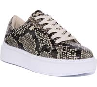 Guess Zapatillas De Mujer Hilan Con Puntera Redonda Negras Y Grises UK 3 - 8