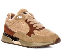 GUESS Zapatillas de piel Moxea17 Run Inspired para mujer, Brown, 38 EU