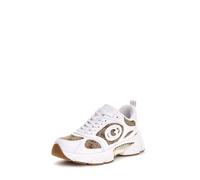 GUESS Zapatillas Deportivas, Blanco con Detalles en Marrón, Suela de Goma (Blanco, Sistema Tallas Calzado EU, Adulto, Números, Mediano, 41)