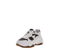 GUESS Zapatillas Deportivas Mujer, Diseño Blanco con Detalles en Marrón, Suela de Goma, Estilo Chunky (Blanco, Sistema Tallas Calzado EU, Adulto, Números, Mediano, 38)