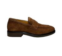 GUESS Zapatos Hombre Mocasín Driftkin de Piel Ante Brown, marrón, 42 EU