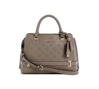 GUESS Zarela Luxury Satchel Dark Taupe Logo