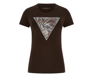 Guess - Zebra Triangle Tee - Tops - Mujer - Marrón - XS -