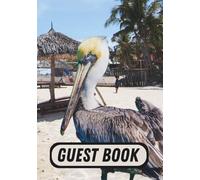 Guest Book: Beach Birds All Pages In This Fun Different Sign In Book (Black And White Edition)