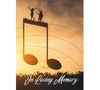 Guest Book: Funeral Guest Book For Memorial Service, Guest Book For Funeral, Memorial Service Guest Book, Sign In Book For Funeral, Hardcover, Musical Notes Floating On a Sunset Sky Cover Design