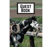 Guest Book: Horse Graphics Every Page (Black And White Edition)