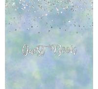 Guest Book Silver Glitter on Blue: Silver Glitter on Blue Green Guest Book with Gift Log