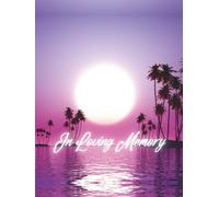 Guest Book: Vigil Guest Book, Memorial Service Guest Book, Registration Book for Funeral, Guest Sign in Book, In Loving Memory, Full Moon Violet Sky Cover Design