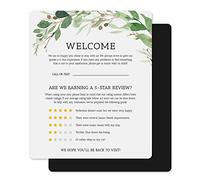 Guest Review Rating Magnet, 5" x 6" Magnetic Welcome Sign, Feedback Supplies for Vacation Homes, Guest Rooms, Airbnb, VRBO, Short-Term Rentals, Executive Suites, Hotels (Green)