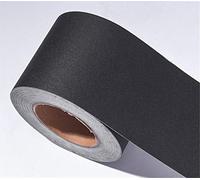 Guest Ruyunlai Borde del papel pintado Negro mate Auto Adhesivo del Papel Pintado del PVC Cenefa autoadhesiva para decoración de pared de cocina baño 10cm X 500cm