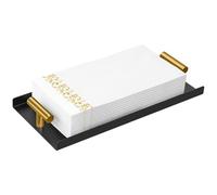 Guest Towel Holder, Golden T-Handle, Steel Dispenser, Napkin Tray, For Bathroom, Restaurant Kitchen, Vanity, Bar, Party, Dinner Table, Outdoor Home