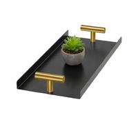 Guest Towel Holder - Napkin Organizer with Golden Handle for Bathroom, Kitchen, and Vanity Table with Stable Base, Guest Paper Storage Stand Bar, Dinner, Party Use, Metal 8.5 Inch.