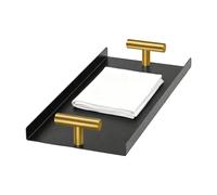 Guest Towel Holder - Organization Storage With Golden T Handle Design, Neat Towel Display, Bathroom Accessory For Homes For Kitchen Bar Party Table, Metal Finish Gold Color