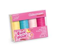 Gütermann Creativ Cute and Pink Set de Hilos de Costura - Hilos Universales para Costuras y Puntadas Atrás, Poliéster, 4 x 100m - 1 Set