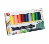 Gutermann Creativ Coselotodo - Caja de 10 bobinas de 100 m + lápiz de cartucho extra fino PRYM, colores surtidos