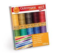 Gütermann creativ Set hilo de coser con 10 bobinas de hilo de algodón 100 m en diferentes colores de multicolor