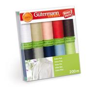 Gütermann creativ Set hilo de coser con 10 bobinas Extra Fino de 200 m en los colores básicos