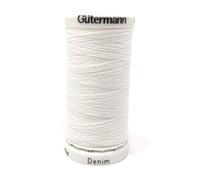 Gütermann Denim Hilo de coser de poliéster para tela vaquera, 100 m por bobina, blanco