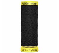 Gütermann Gutermann hilo elástico elástica de hilo 10 m, color negro - por bobina