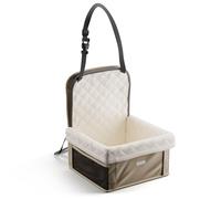 GÜTEWERK Asiento Perro Coche para Perros Asiento Delantero, Silla Perro Coche Estable, Porta Perros Seguro con Arnés, Accesorios de Coche para Cachorros, Transportin Proteccion Coche