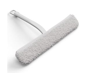 GÜTEWERK Rasqueta Limpiacristales y Trapo 2 en 1, Limpia Mamparas Ducha Cristal, Limpiador Mampara 28cm para Limpiar Cristales y Coches, Limpia Cristales Ducha Silicona, Rasqueta Cristales