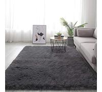 GueTTO Alfombra Shaggy mullida Lavable a máquina, Alfombra Confortable Pelo Largo, decoración contemporánea para dormitorios, Salones y Habitaciones Adolescentes,Dark Gray,200 * 250cm