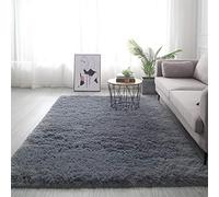 GueTTO Alfombra Shaggy mullida Lavable a máquina, Alfombra Confortable Pelo Largo, decoración contemporánea para dormitorios, Salones y Habitaciones Adolescentes,Gris,100 * 200cm