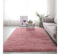 GueTTO Alfombra Shaggy mullida Lavable a máquina, Alfombra Confortable Pelo Largo, decoración contemporánea para dormitorios, Salones y Habitaciones Adolescentes,Pink b,120 * 160cm
