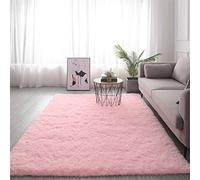 GueTTO Alfombra Shaggy mullida Lavable a máquina, Alfombra Confortable Pelo Largo, decoración contemporánea para dormitorios, Salones y Habitaciones Adolescentes,Pink a,160 * 230cm