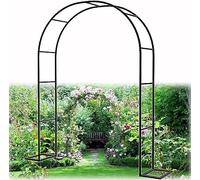 GueTTO Arco de Jardín de Hierro Robusto Trellis Negro Resistente a la Intemperie para Plantas Trepadoras Flores para Jardín Decoración Boda Fiesta,180×220×40cm