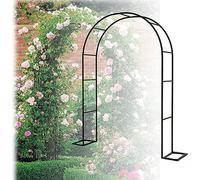 GueTTO Arco de Jardín de Hierro Robusto Trellis Negro Resistente a la Intemperie para Plantas Trepadoras Flores para Jardín Decoración Boda Fiesta,140×230×40cm