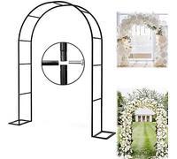 GueTTO Arco de Jardín de Hierro Robusto Trellis Negro Resistente a la Intemperie para Plantas Trepadoras Flores para Jardín Decoración Boda Fiesta,300×220×40cm