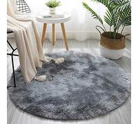 GueTTO Dormitorio Alfombra Super Suave Moderno Circular Sala De Estar Alfombras Shaggy Alfombra Redonda De La Alfombra Jugar Nursery Decorativo para Baño Habitaciones,Gris,120cm