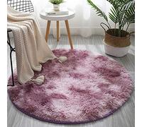 GueTTO Dormitorio Alfombra Super Suave Moderno Circular Sala De Estar Alfombras Shaggy Alfombra Redonda De La Alfombra Jugar Nursery Decorativo para Baño Habitaciones,Púrpura,160cm