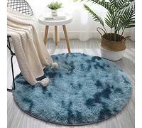 GueTTO Dormitorio Alfombra Super Suave Moderno Circular Sala De Estar Alfombras Shaggy Alfombra Redonda De La Alfombra Jugar Nursery Decorativo para Baño Habitaciones,Azul,160cm