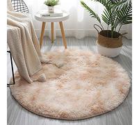 GueTTO Dormitorio Alfombra Super Suave Moderno Circular Sala De Estar Alfombras Shaggy Alfombra Redonda De La Alfombra Jugar Nursery Decorativo para Baño Habitaciones,Camel,80cm