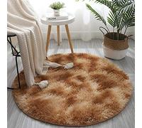 GueTTO Dormitorio Alfombra Super Suave Moderno Circular Sala De Estar Alfombras Shaggy Alfombra Redonda De La Alfombra Jugar Nursery Decorativo para Baño Habitaciones,Caqui,120cm