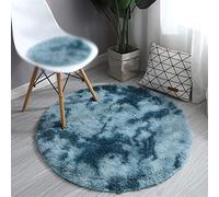 GueTTO Gran Alfombra Redonda Fluffy Gris 160cm Gruesa sin caída de Pelo tapete Circular Lavable Antideslizante para salón Dormitorio Estudio área Juegos Decor Suelo,Armada,80cm