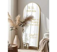 Gufacai Calcomanías de vinilo con texto en inglés "Welcome to The Wedding", personalizables, con nombre, fecha, letrero de boda, decoración de fiesta de cumpleaños, calcomanías de espejo de vinilo