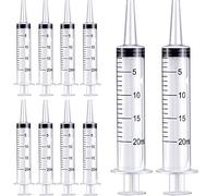 Gufastoe 10pcs 20ml Jeringa de Plastico(sin Aguja) con Tapas, Alimentación de Animales de compañía o para Uso Industrial