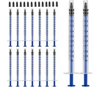 Gufastoe 50pcs 1ml Jeringa de Plastico(sin Aguja) con Tapas, Alimentación de Animales de compañía o para Uso Industrial (Azul)