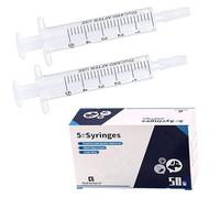 Gufastore 50 jeringas de plástico de 5 ml con tapas sin tapón de goma para alimentación de mascotas de laboratorio industrial